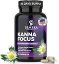 KANNAFOCUS - Extrait naturel de Kanna 50mg, Sceletium Fermenté Tortuosum & Bioperine® - Focus, Mood & Mental Wellness Support - Nootropic à base de plantes pour la clarté quotidienne et l'énergie - 30 capsules