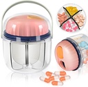 Portable Pill Box, GloDeals Weekly Pill Organizer 7 jours de médecine de voyage Organisateur BPA sans preuve d'humidité Conteneur de médecine portable pour les vitamines, huiles de poisson, suppléments (Pink-)