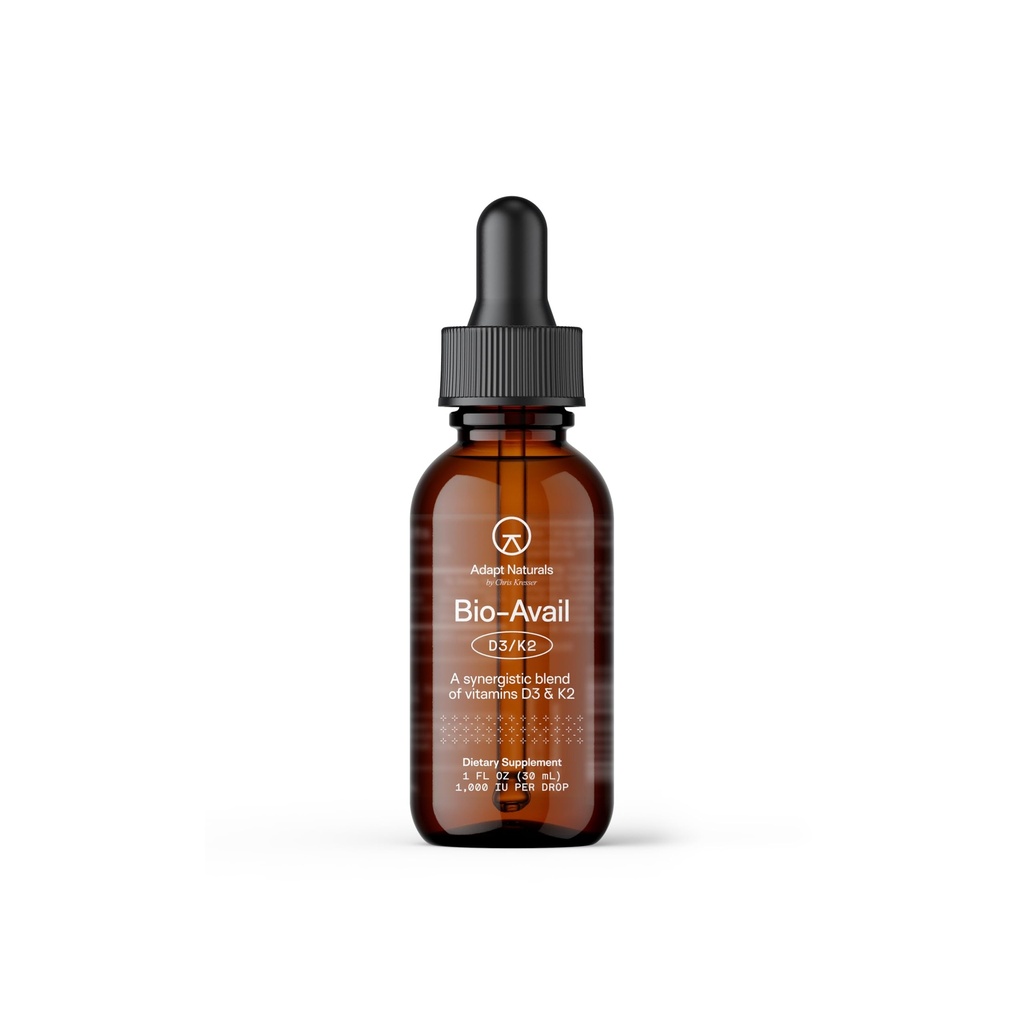 Adapter le supplément Vitamine D3 K2 1000 UI à l'huile MCT, Biodisponible Formule liquide hautement absorbante, Surmonter le déficit Vitamine D, Soutenir la santé immunitaire et métabolique - 1 FL Oz, 600 portions