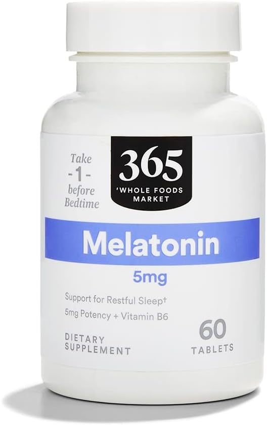 365 par Marché des aliments entiers, Mélatonine 5mg, 60 Nombre