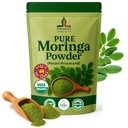 Pure Moringa Powder Retort Processed Oleifera Moringa Poudre de feuilles sans gluten et végétalien. Pure Super Green Food, 113g.