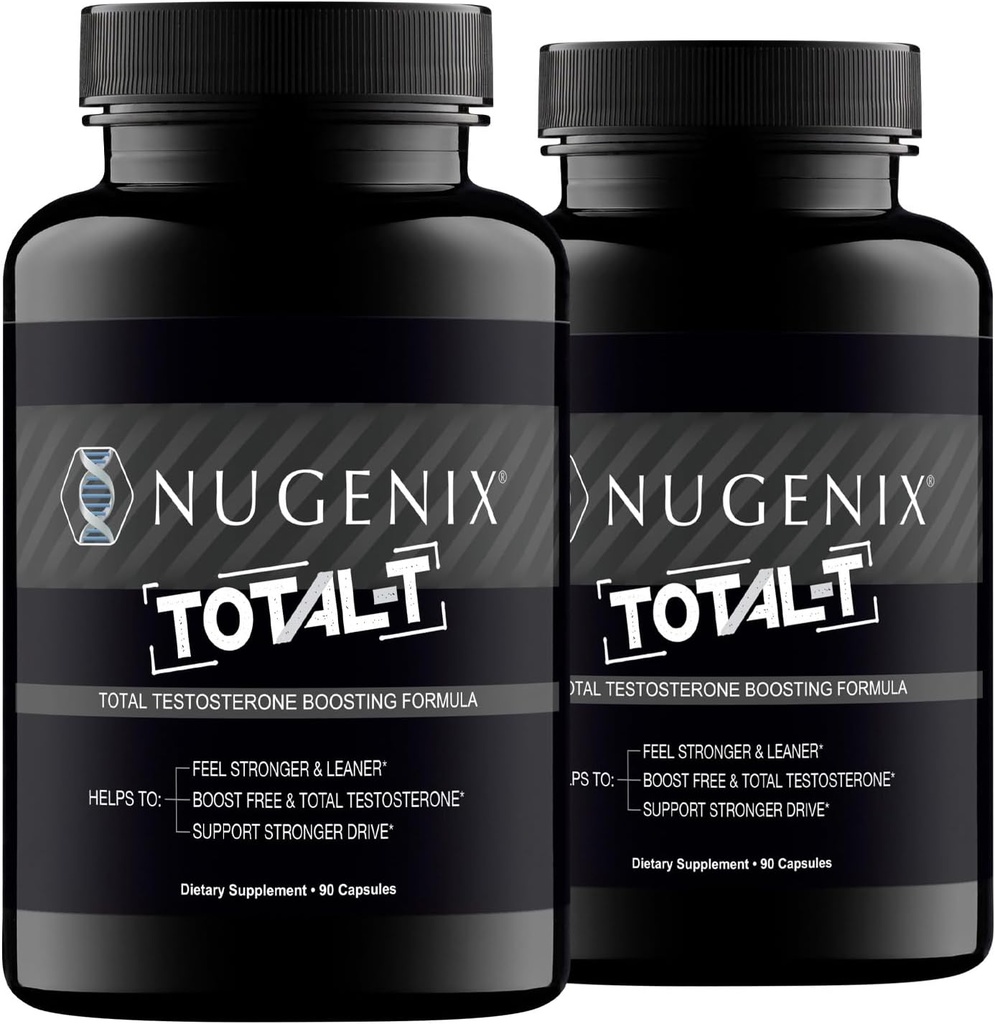 Supplément de booster Nugenix Total-T, gratuit et total testostérone pour les hommes, 180 comtes
