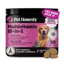 Supplément de chien multivitamine, glucosamine chondroïtine pour chiens, probiotiques, huile de poisson oméga, suppléments de chien et vitamines, vitamines pour la peau et les allergies du manteau, (Peanut Butter 90 ct)