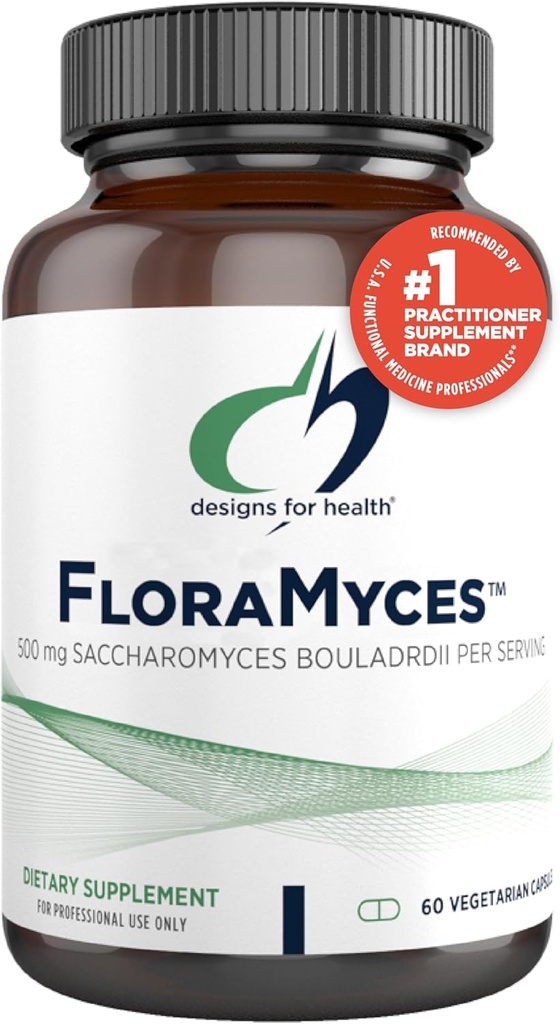 Conceptions pour la santé FloraMyces 500mg Saccharomyces Boulardii Probiotique - Suppléments santé Gut - Probiotiques digestifs stables à plateau pour la santé de l'IG - Probiotique végétalien sans lait (60 capsules)