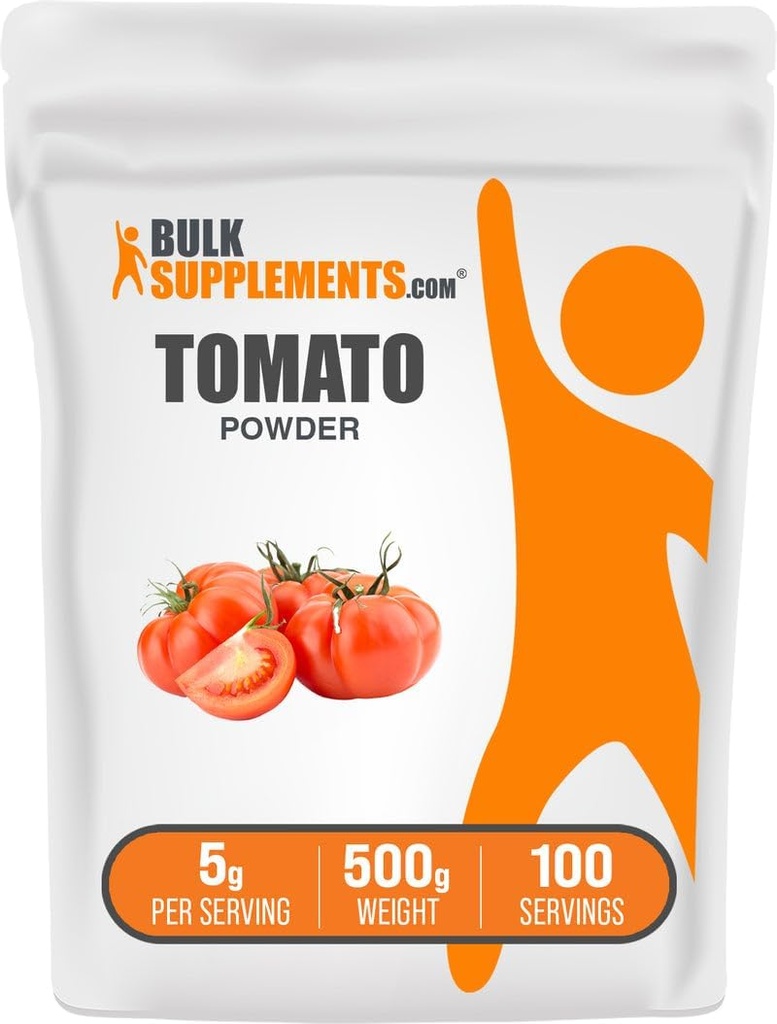 BulkSupplements.com Poudre de tomates - Poudre de tomates au sol pour la cuisson - Vegan & Gluten Free, 5g par portion, 500g (1,1 lb) (paquet de 1)