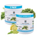Oui, vous pouvez ! Boissons Booster - Bio Greens Superfood Powder Drink Mix - 2 Pack avec Alfalfa Grass, Wheatgrass, Kale, Orge, Poudre de jus de citron - Riche en antioxydants, vitamines et minéraux.