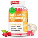 Lions Mane Gummies, Organic Lion's Mane, Lions Mane Gummies pour adultes, avec Ashwagandha & Alpha GPC, Suppléments de Cortisol pour femmes et hommes, 60 comtes