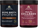 Ancient Nutrition Multi Collagen Protein Powder, Unflavored, 45 Servings + Bone Broth Protein Powder, Chocolate, 20 Servings