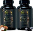 Activated Coconut Charcoal Capsules- Supports Health - Vegan, Organic, Non-GMO, No Additives - X-Large Bottle 210 Count - Pack of 2