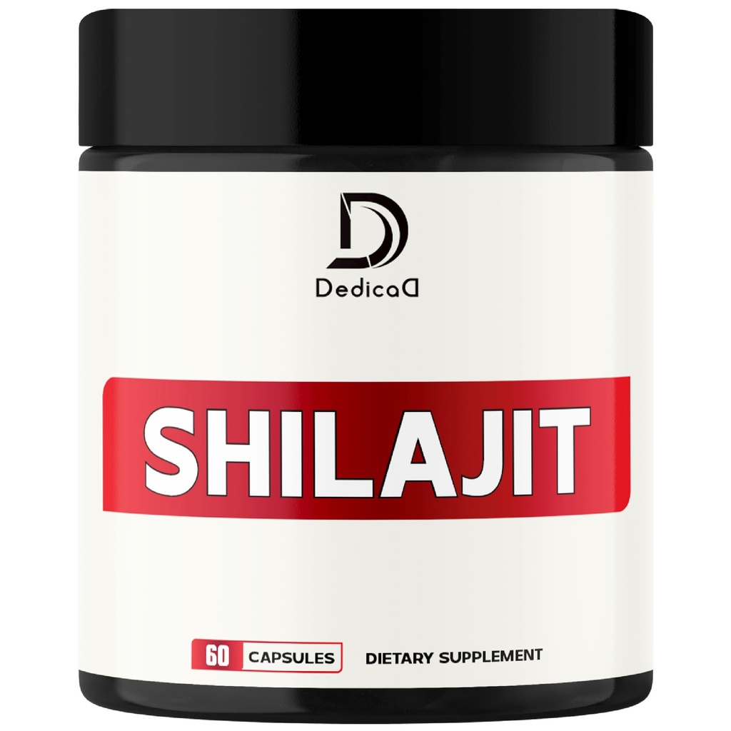 1000Mg Shilajit Pure Himalayan Capsules Organiques - Contient Natural Fulvic, Humic Acid & 85 Autres - Shilajit Supplément pour l'équilibre corporel, la santé cardiaque, le cerveau et le système immunitaire Support - 60 Compte