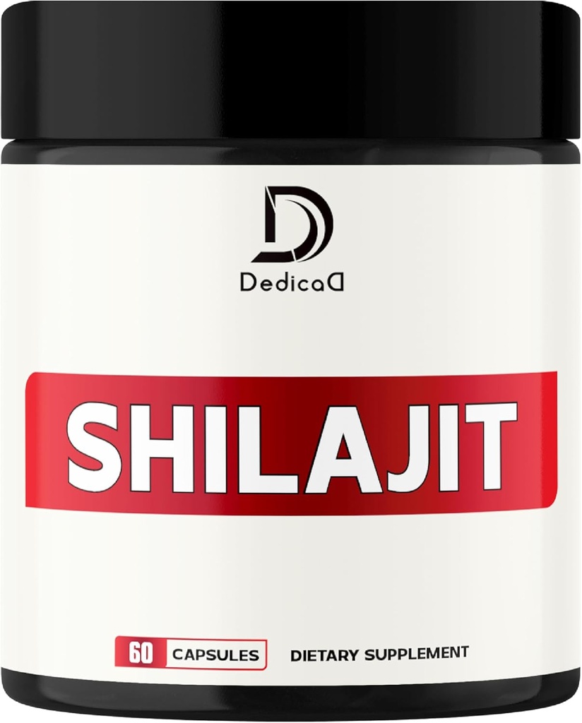 1000Mg Shilajit Pure Himalayan Capsules Organiques - Contient Natural Fulvic, Humic Acid & 85 Autres - Shilajit Supplément pour l'équilibre corporel, la santé cardiaque, le cerveau et le système immunitaire Support - 60 Compte
