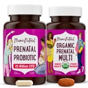 Mama Natural Prenatal Bundle – Vitamines prénatales biologiques pour les femmes + Probiotiques ciblés pour la grossesse et le bien-être postpartum - Juste 2 pilules par jour - Vegan & Non-OGM (30 jours d'approvisionnement)