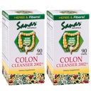 Sanar Naturals Colon Cleanser, 90 Capsules (2 Pack) - Mélange de fibres, de plantes et de probiotiques diététiques, soutien digestif, supplément de nettoyage de colonies pour les femmes et les hommes