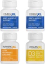 Ensemble de soutien immunitaire OmegaXL - (2) Compte 60 + TurmericXL + VitamineXL D3 - pour soutenir la santé immunitaire optimale (paquet de 4)