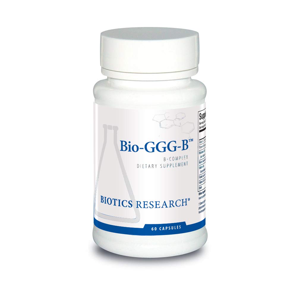 Biotics Research Bio GGG B, B Complex, Biochemically activated forms of B vitamins, Thiamin, Riboflavin, Niacin, B6, B12, Folate Produce Energy, Optimize Positive Mood,Cardiovascular Health 60 Capsule