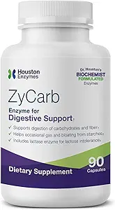Enzymes de Houston ZyCarb – 120 Capsules Formule professionnelle pour soutenir la digestion des amidons, glucides et sucres