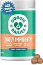 Doggie Dailies Omega 3, Huile de saumon et nutriments pour la peau, le manteau et l'allergie (Salmon, 225 chews mous)