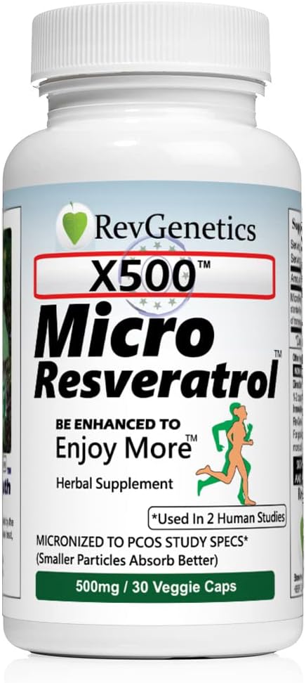 X500: Resvératrol pur 500mg - Trans-Resvératrol pur - 30 gélules végétariennes - 500 mg par gélule