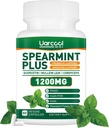 Spearmint Plus Supplément 1200mg - pour la santé digestive, de la peau et de l'estomac, Alternative Spearmint Tea- USA Made & Tested - 60 Softgels