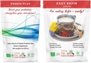 Cutting Edge Cultures Prebio Plus + Kefir Starter Culture Prebio Fiber Powder Meilleur mélange personnalisé de fibres prébiotiques biologiques complément alimentaire (1 Prebio Plus + 1 Kefir 20g)