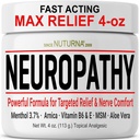 Neuropathie Nerve Relief Cream - Fast Action Max Relief pour les pieds Jambes orteils Retour - Ultra Strength Menthol Arnica Aloe Vera MSM, Relief naturel Nerve Comfort Relief, sans paraben 4 Oz