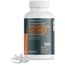 Bronson Magnésium Glycinate 200mg Haute Absorption Doucement tamponnée sur l'estomac Non-OGM, 360 Capsules végétariennes