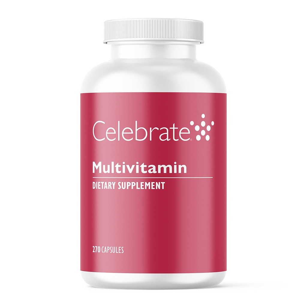 Célébrez les vitamines multivitamines bariatriques, sans fer - Supplément de gastrectomie pour hommes et femmes - Minéraux et vitamines essentiels A, B, D & E (270 capsules)