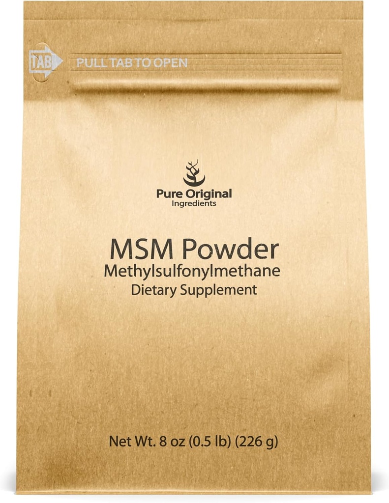 PURE ORIGINAL INGREDIENTS Methylsulfonylmethane (8 oz) MSM, Natural Sulfur, Dietary Supplement