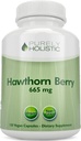 Berry Hawthorn purement holistique - 150 capsules véganes - 5 mois d'approvisionnement - Extrait haute résistance 4:1 - Supplément Hawthorne non-OGM - Soutient la santé cardiovasculaire et digestive