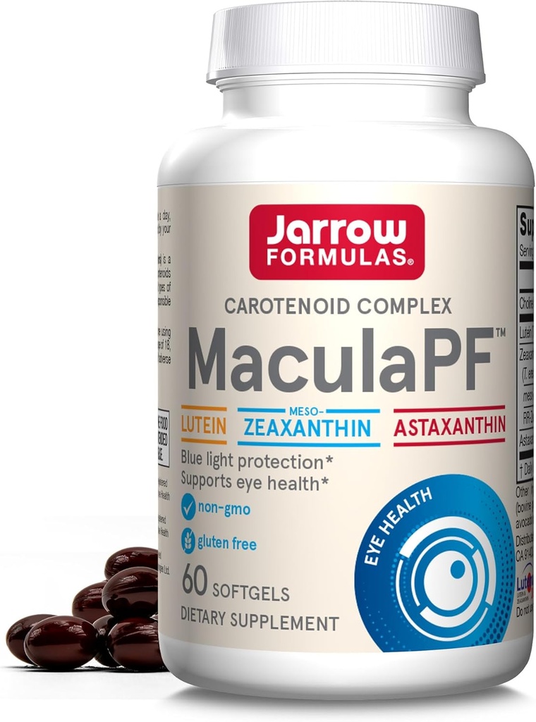 Jarrow Formulas® MaculaPF Complexe caroténoïde, complément alimentaire, soutient la santé oculaire, 60 Softgels, jusqu'à 60 jours d'approvisionnement