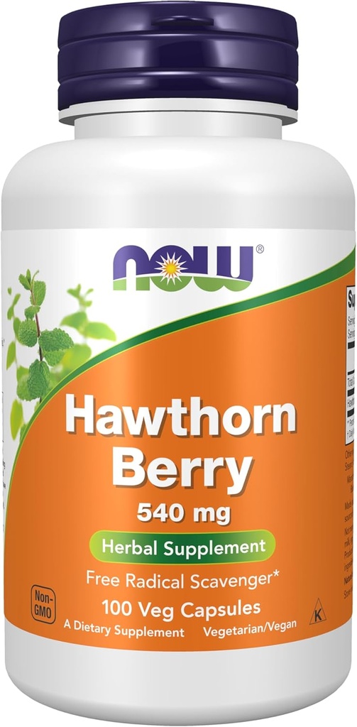 MAINTENANT Compléments alimentaires, Berry Hawthorn 540 mg, Récupérateur Radical libre*, Supplément à base de plantes, 100 gélules