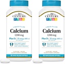 21st Century Calcium Plus D3 Softgel liquide rempli, 1200 mg, 90 Compte (paquet de 2)