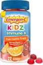 Emergen-C Kidz Immune+ Immune Support Suppléments alimentaires, Gommies aromatisées avec Vitamine C, B Vitamines et Vitamine D pour Immune Support, Gommies aromatisées Fun-Tastic Fruit - 22 Compte
