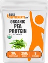 BulkSupplements.com Poudre de protéines de pois organiques - Poudre de protéines végétales et végétales - Sans aromatisants et sans gluten, 30g par portion, 250g (8,8 oz) (paquet de 1)