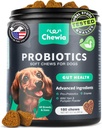 Probiotiques pour chiens Gut Health, Digestion, Immunité, Equilibre des levures, Peau de démangeaison, Allergies Support - Chien Probiotique Chews avec enzymes digestives pour Gut Flora- Soft Treats avec citrouille et poudre de levure