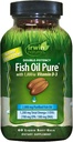 Huile de poisson double-potence Pure par Irwin Naturals, Arôme d'agrumes avec vitamine D-3, 60 liquides doux-gels