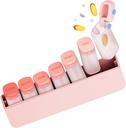 Organisateur hebdomadaire de pilules 1 fois par jour - Pilule de voyage Boîte de 7 jours, grand contenant de cas de pilules de médecine pour les médicaments quotidiens Supplément de vitamine Huile de poisson, pilules de semaine portables Organisateurs Distributeur, rose