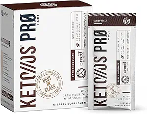 Pruvit Keto//OS Pro Chocolat noir + MCT Cétones - Supplément Keto//OS Pro pour stimuler l'énergie, une meilleure digestion et aider à combattre le processus de vieillissement - 20 Pack