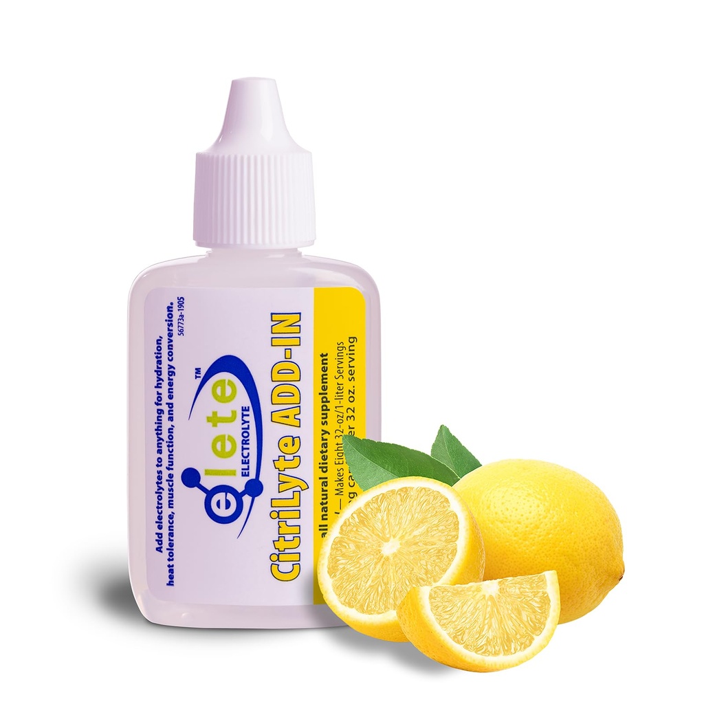 Elete CitriLyte Electrolyte Add-in Hydratation gouttes de sodium, de magnésium, de potassium et de traces minéraux.