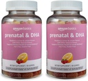 Bases Prénatales et DHA Gummy, Rasberry & Lemon Flavor, 90 comtes (précédemment Solimo) (paquet de 2)