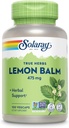SOLARAY Baume de citron Aérial 475 mg - Calme mental sain, relaxation et soutien au repos - Aérial entier pour profil nutritif complet - Non-OGM, végétalien - 100 portions, 100 VegCaps