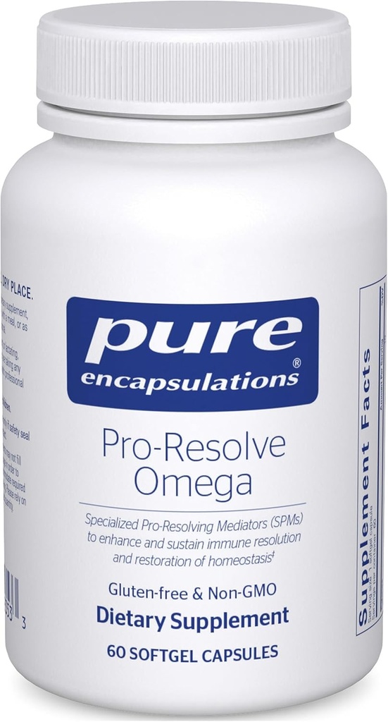Encapsulations pures Omega Pro-Resolve = Acides gras Omega-3 pour la santé cardiovasculaire = 60 Capsules Softgel
