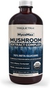 MycoMax Complexe de Champignons - 70% Beta Glucans, Max Potency Supplément de Champignons, US Grown + Extraction Ultrasonique - Lions Mane, Cordyceps, Reishi & More - Promotion de la Cognition, Immunité, Énergie - 8 oz.