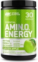 Optimum Nutrition Amino Energy - Pré-entraînement avec le thé vert, BCAA, acides aminés, Keto amical, extrait de café vert, poudre d'énergie - pomme verte, 30 portions (emballage mai Vary)
