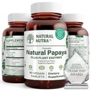 Enzymes croustillantes Nutra Papaya naturelles pour la digestion et le nettoyage du corps - soutient la santé digestive, la fatigue gastro-intestinale - Absorption nutritive et réduit le gonflement - 90 comprimés végétaliens