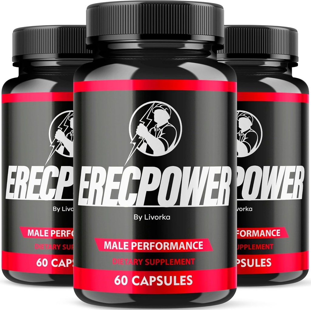 (3 Pack) Erecpower pour hommes capsules supplémentaires, Erecpower Piills Tous les ingrédients naturels, Erecpower Formule avancée originale, Erecpower Vitamine Support, Ericpower Reviews, 180 capsules pendant 3 mois