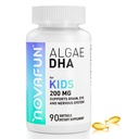 Oméga-3 et softgels pour enfants, cerveau, yeux et coeur, fonction cognitive et immunitaire, apprentissage, développement social - Non-OGM - 200 mg - 45 jours d'approvisionnement - 90 ct