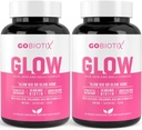 GOBIOTIX Peau et ongles de cheveux Supplément de vitamine - 10000mcg Pilules de biotine avec acide hyaluronique, folate, fer, magnésium et zinc - Production de collagène, croissance des cheveux - 60 portions