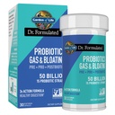 Jardin de la vie Dr. Formulé Pré, post et probiotiques Gaz et ballonnement une fois par jour 3-en-1 Prébiotiques complets, postbiotiques et probiotiques – 50 milliards UFC, non-OGM, sans gluten, 30 jours d'approvisionnement