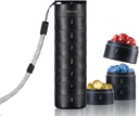 Ankomn Travel Vitamine Organizer – Stackable Daily Organizer with Secure Twist Lid, Airtight & Lightweight for On-The-Go. Matériel durable sans BPA, idéal pour les pilules, suppléments et vitamines (noir)